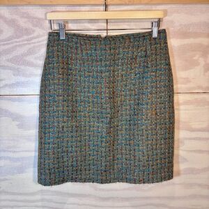 Forenza Woven Skirt Womens Wool Blend Italian Vintage 90s Academia Preppy Twee